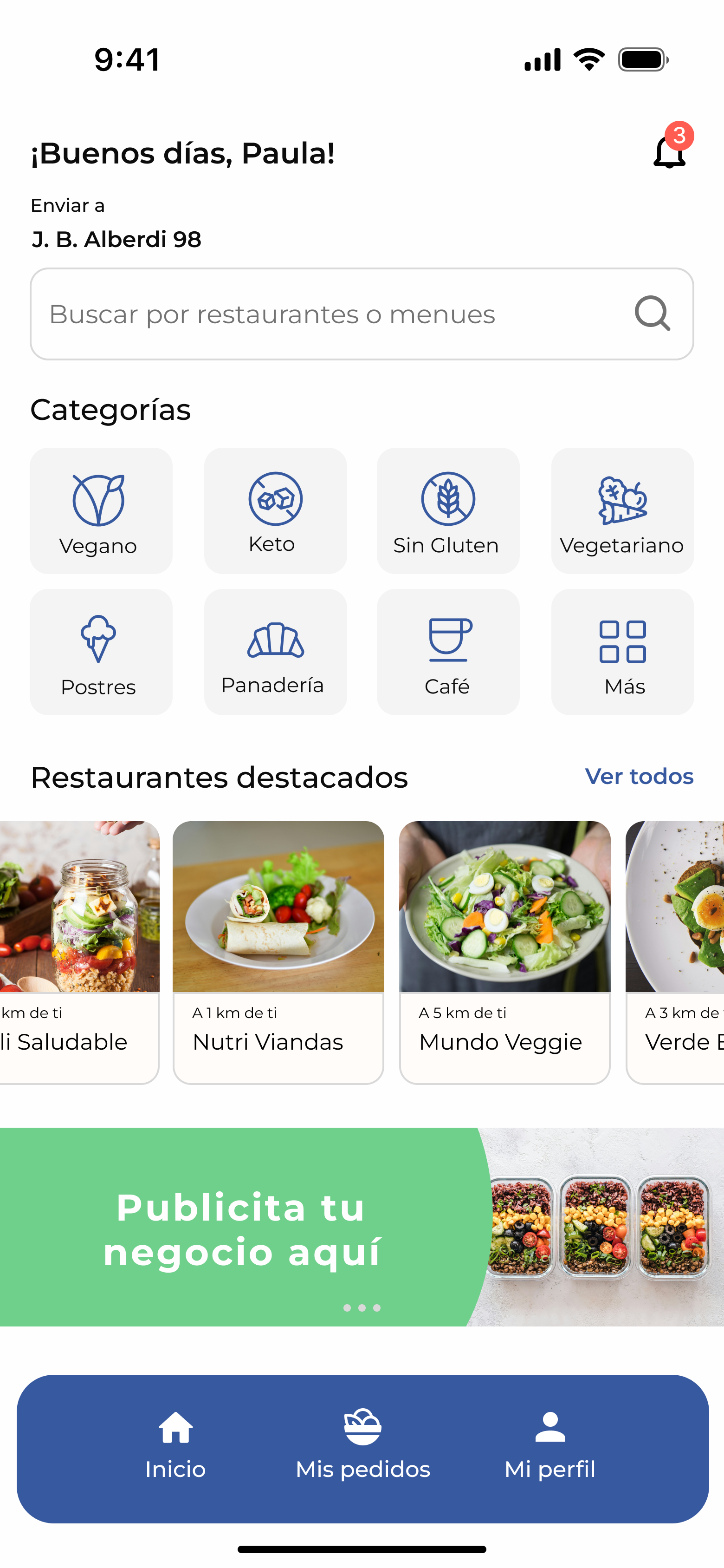 Nourish App - Inicio